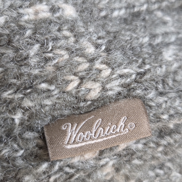 Woolrich Vintage Wool Blend Full Zip Cardigan Spruce Nordic Elbow Sleeve Large - Picture 7 of 11